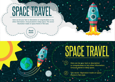 太空旅行。矢量插畫風(fēng)格平