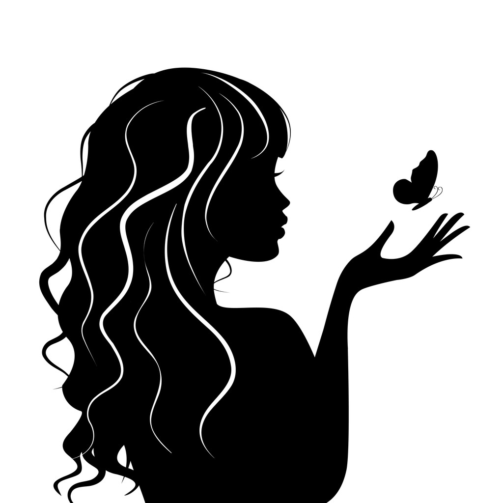 蝴蝶美女的矢量图解