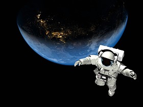 在地球上空飞行.图片