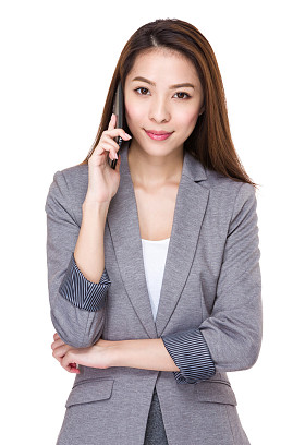 在商务套装的年轻亚洲女商人图片