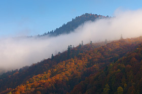 云在山坡上照片