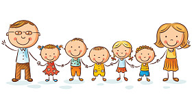 幸福的家庭，有很多孩子照片