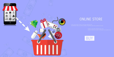 矢量在線購物新概念照片