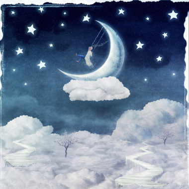 儿童对神奇云彩在天空之城