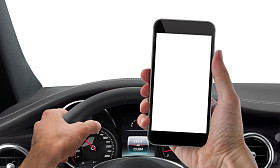 孤立的驱动器手机样机图片