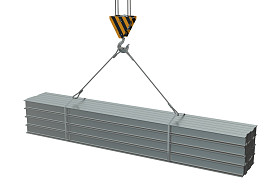 起重机吊钩与金属热轧工字钢图片