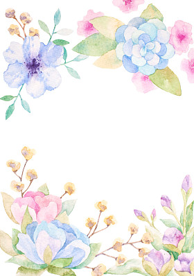 水彩花为你的婚礼请柬图片