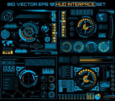 抽象未来，概念向量未来派蓝色虚拟图形触摸用户界面平视显示器。为 web、 网站、 移动应用程序隔离在黑色的背景，技术，在线设计、 商务背景、 gui，ui