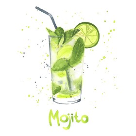 水彩的莫吉托照片