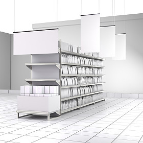 货架上摆满空白产