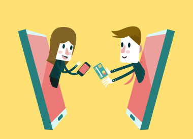 在線購物，在智能手機上的在線商店