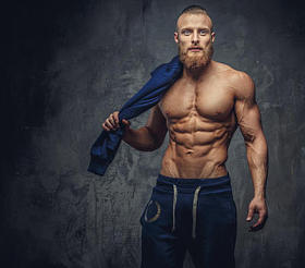 肌肉发达的家伙，留着胡子的肖像