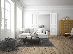  现代客厅。3d 渲染