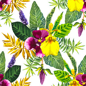 矢量插图与水彩花