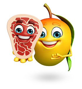 卡通人物的芒果图片