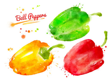 青椒與油漆濺圖片