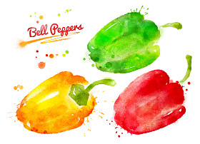 青椒与油漆溅图片