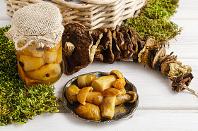 盐渍的蘑菇图片