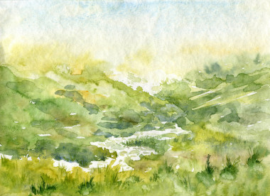 抽象的水彩風景