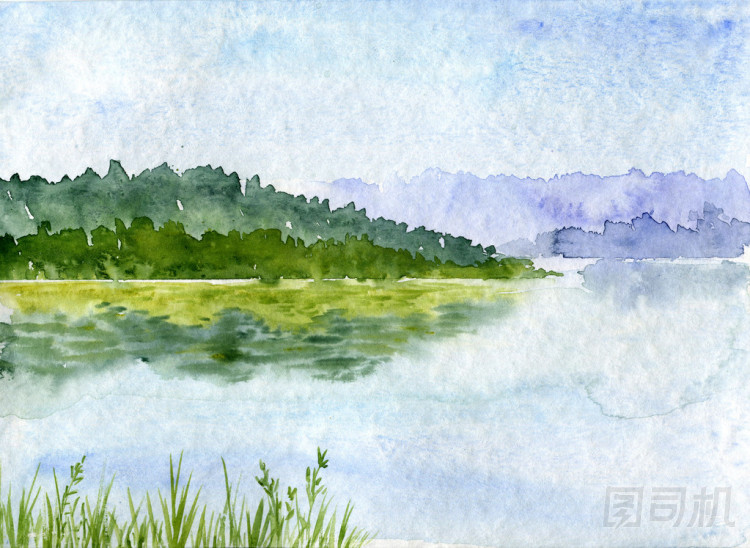 抽象的水彩風(fēng)景圖片