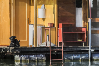 薩瓦河上的舊木筏小屋-細(xì)