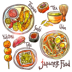 手绘日本食品,图片