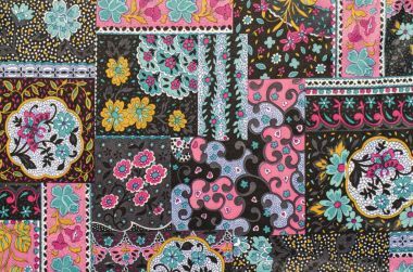 在織物上的抽象花卉圖案.圖片