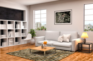 內(nèi)政部與沙發(fā)。3d 圖