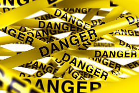 危险警告磁带照片