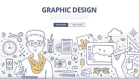 平面设计涂鸦概念图片