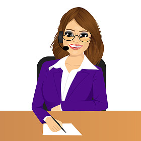 女性客户支持电话运营商图片