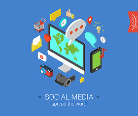 社交媒体设计概念图片