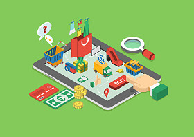 web 等距电子商务照片