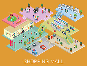 等距购物中心概念图片