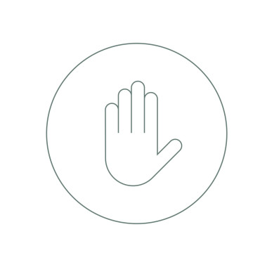 一个人的手站标志的插图