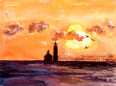 夕陽下的風(fēng)景.圖片