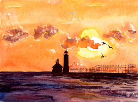 夕阳下的风景.图片