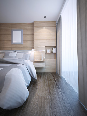 明亮的现代卧室趋势照片