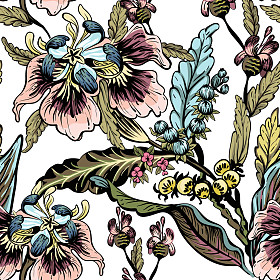 无缝的图案装饰花