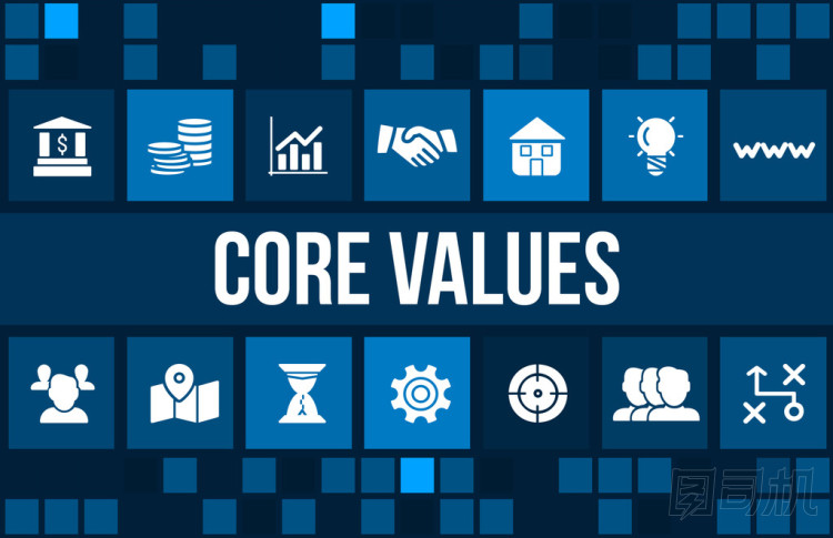 核心價值觀概念圖像與業(yè)務圖標和 copyspace