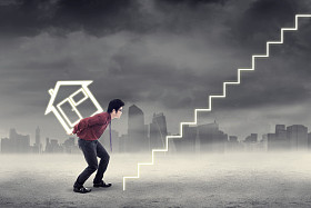 投资者进行户外房子图标照片