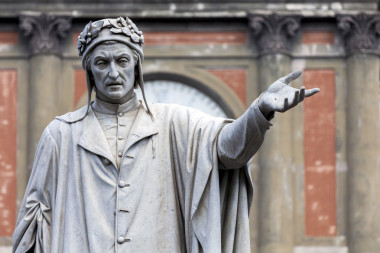 Dante Alighieri statue in Naples, Italy
