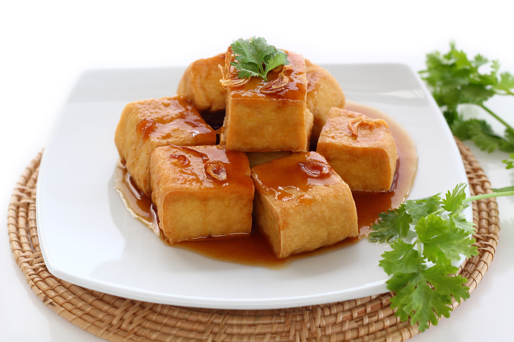 甜和酸豆腐.照片