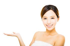 特写美丽少妇面对显示姿态图片