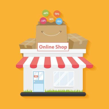 在线购物。平面样式图片