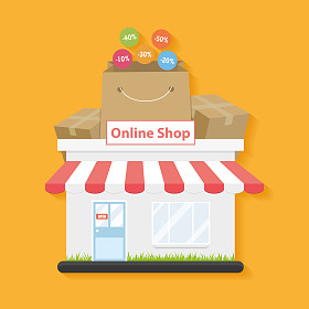 在线购物。平面样式图片