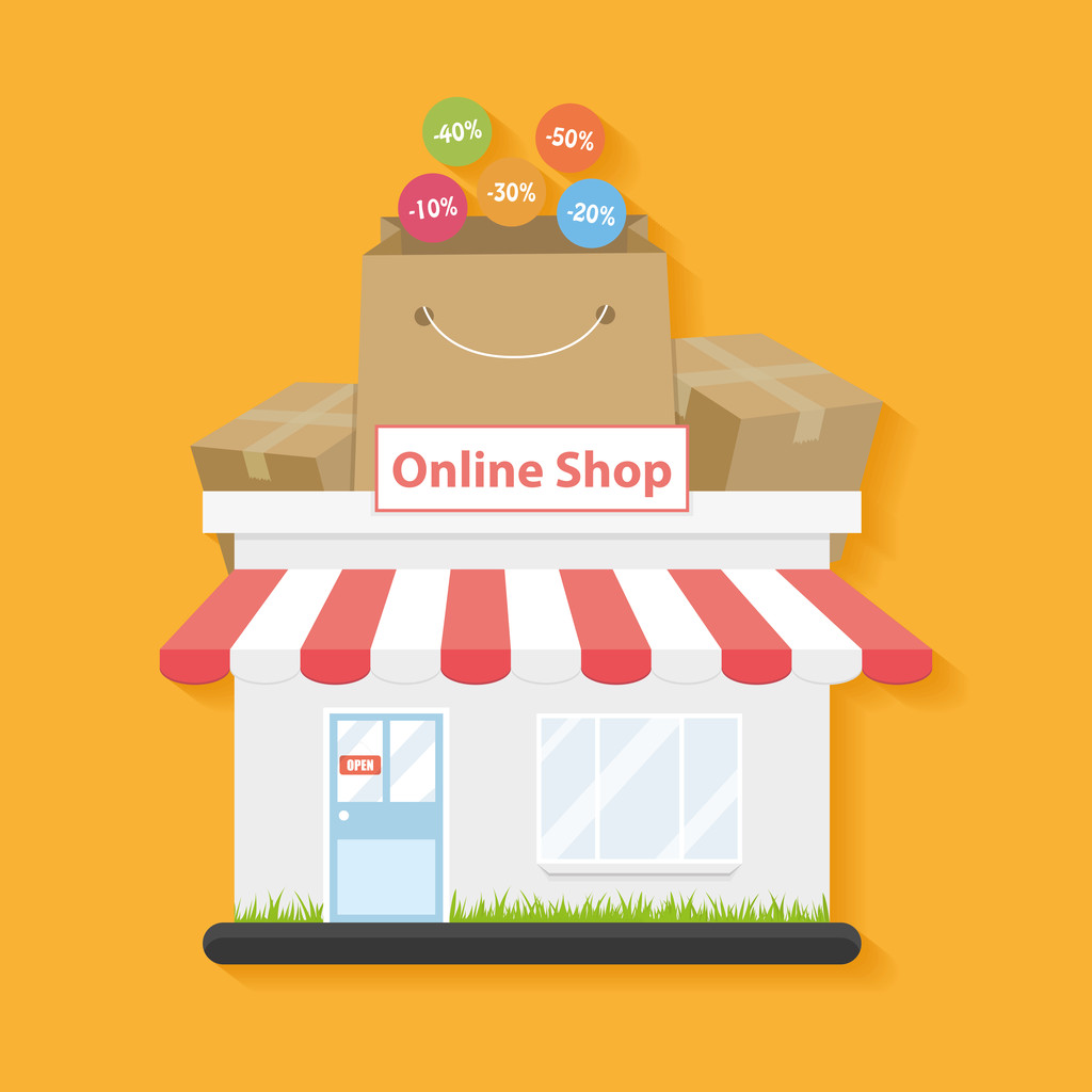 在线购物。平面样式图片 在线购物。平面样式图片