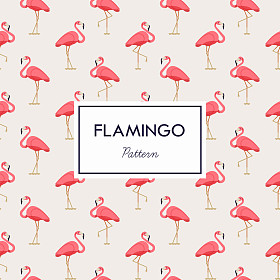 可爱的粉红色火烈鸟图案