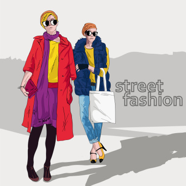 素描風(fēng)格的時(shí)尚女孩.照片