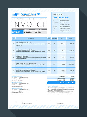 矢量可自定义发票表单模板设计。矢量图